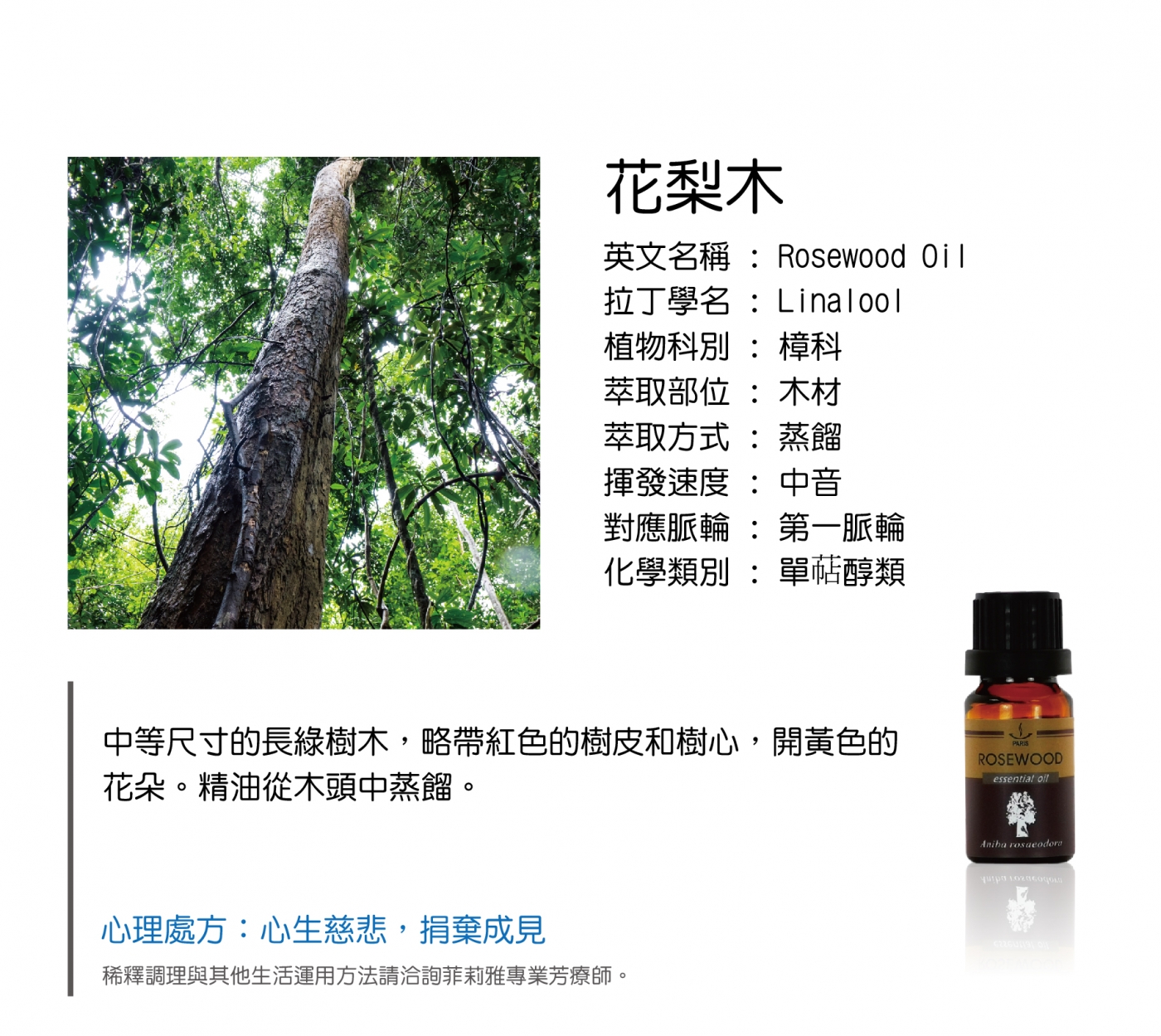 花梨木rosewood Oil 菲莉雅國際美容有限公司